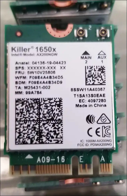 HIGHZER0 ELECTRONICS WIFI 6 CARD AX1650X, KILLER SERIES GAMING, FOR INTEL UPGRADE ADAPTER | M.2 PCS | 2.4 GBPS | BLUETOOTH 5.2 COMPATIBLE