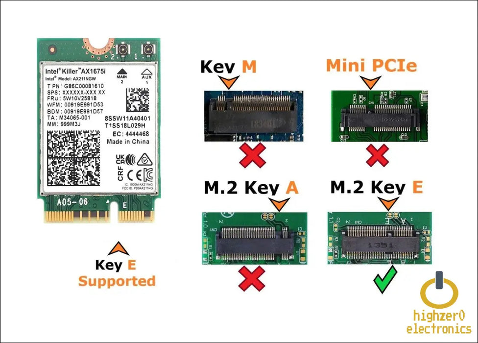 Intel Ax1675i Killer Series Wifi 6e Gaming Adapter Upgrade | Cnvio2 M.2 Card | 2.4 Gbps for Pcs | Bluetooth 5.3 Supported | Designed 11th