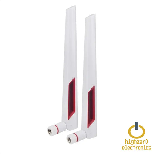 White And Red 10dbi Dual Band Signal Booster Wi-fi Antennas (2.4ghz/5ghz-5.8ghz) With Sma Male Connector For Wireless Camera Router Hotspot